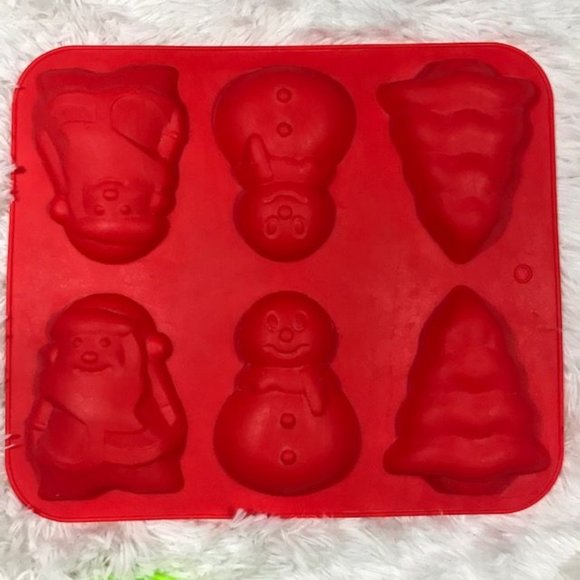 Holiday Snowman Santa Christmas Tree Snowflake Cake Soap Silicon Molds Set - Picture 3 of 14